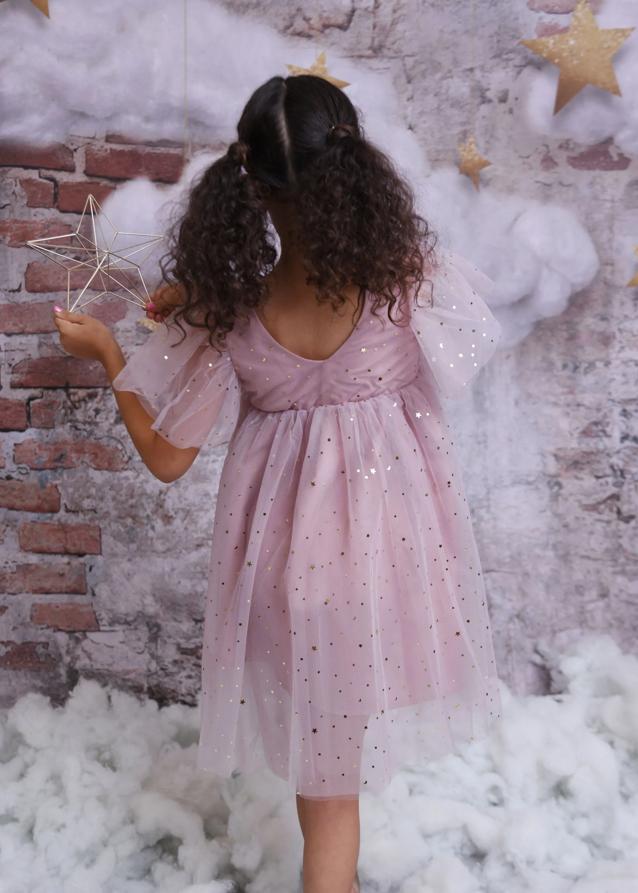 DOLLY STARS AND MOON TULLE PRINCESS DRESS dusty violet