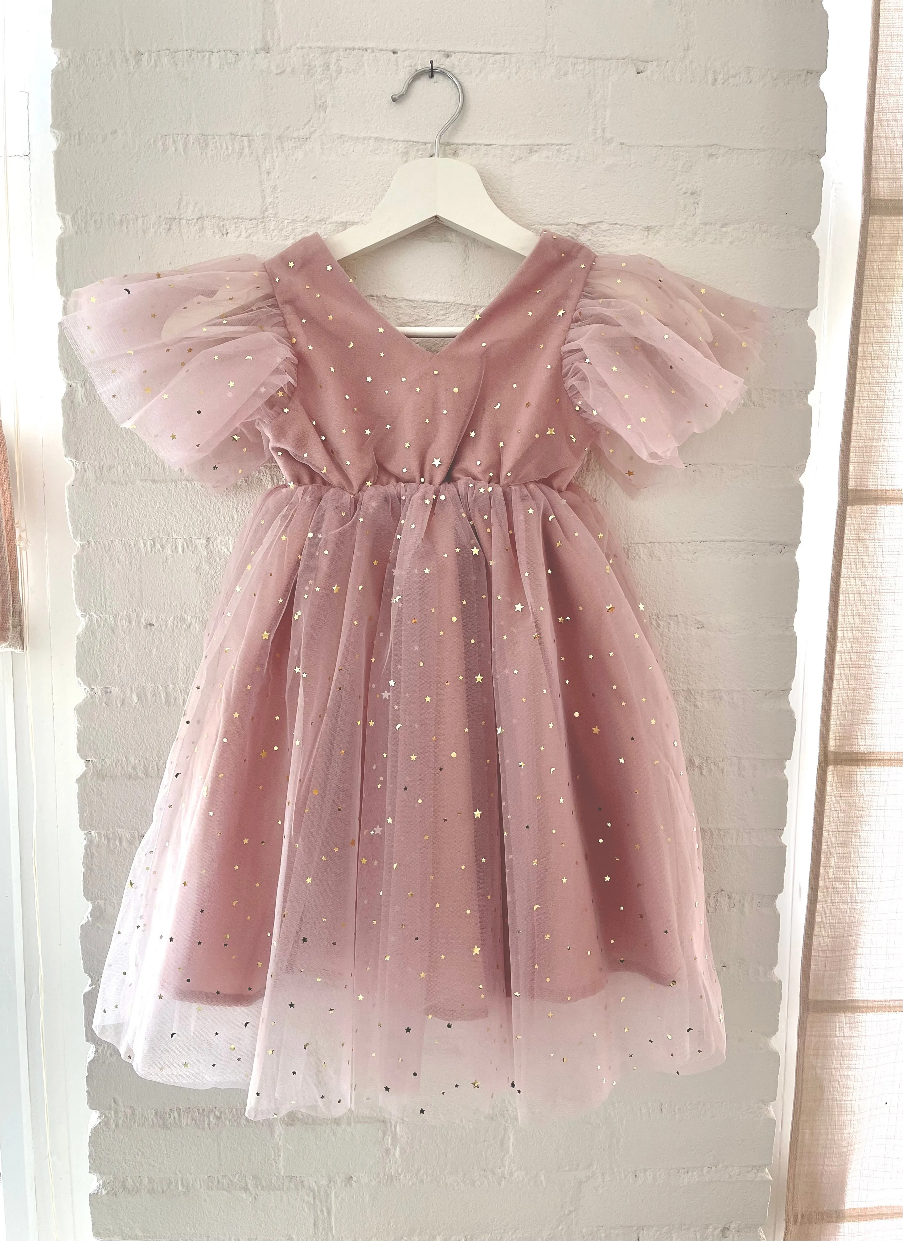 DOLLY STARS AND MOON TULLE PRINCESS DRESS dusty violet