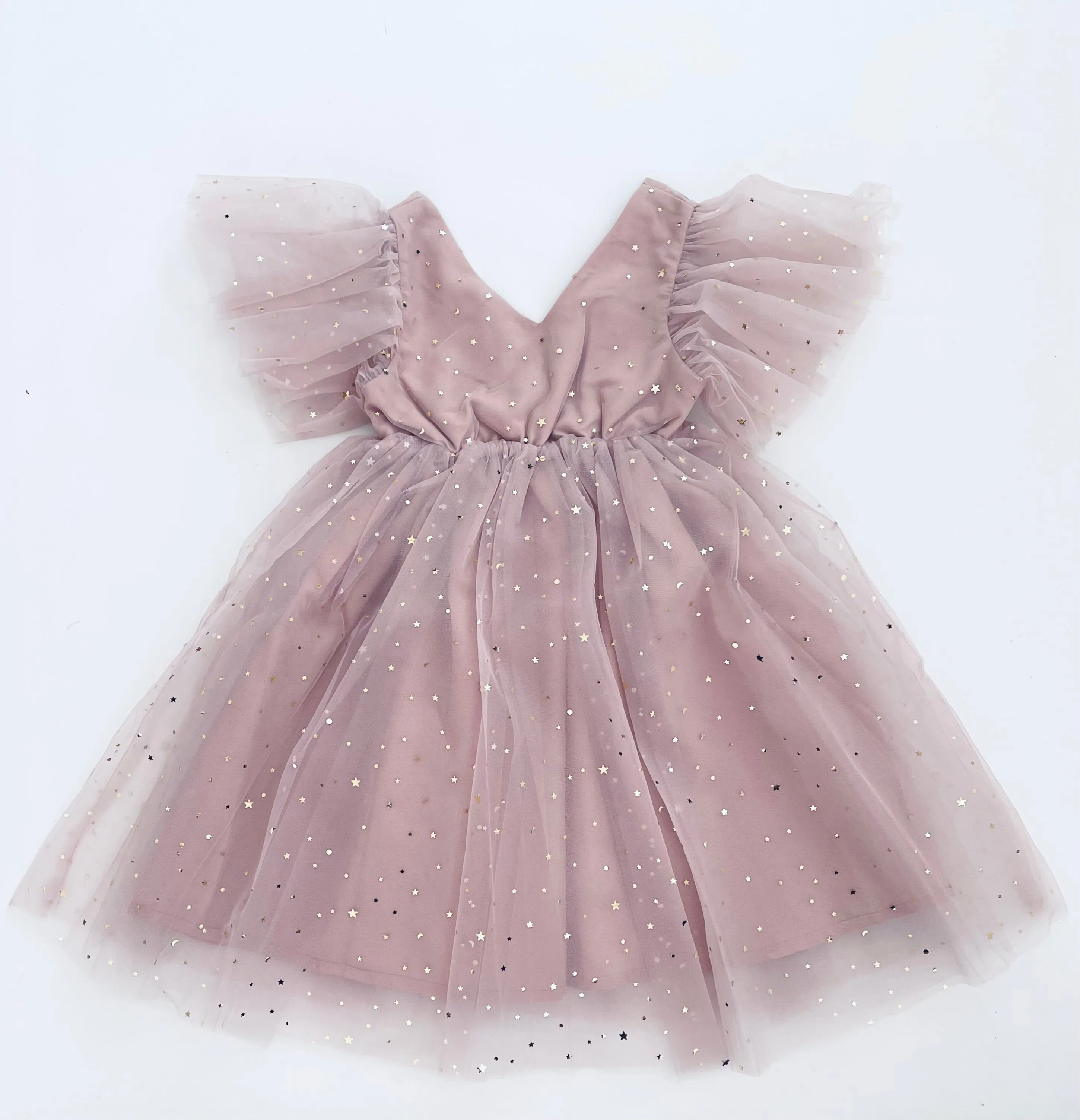 DOLLY STARS AND MOON TULLE PRINCESS DRESS dusty violet