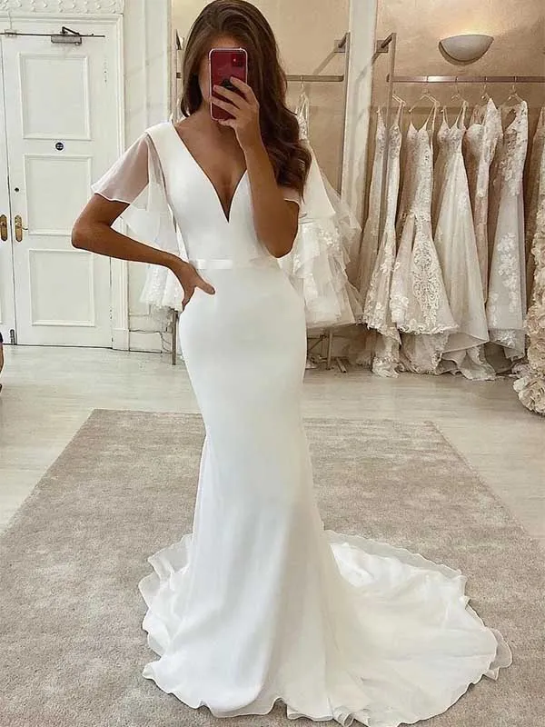 Stunning White Mermaid Wedding Dress