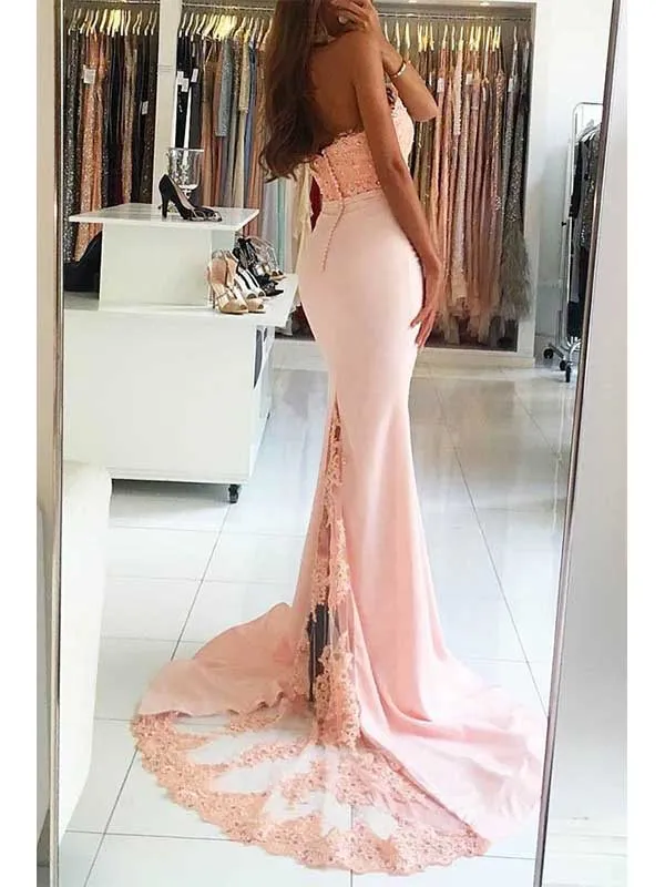 Chic Pink Mermaid Prom Dress