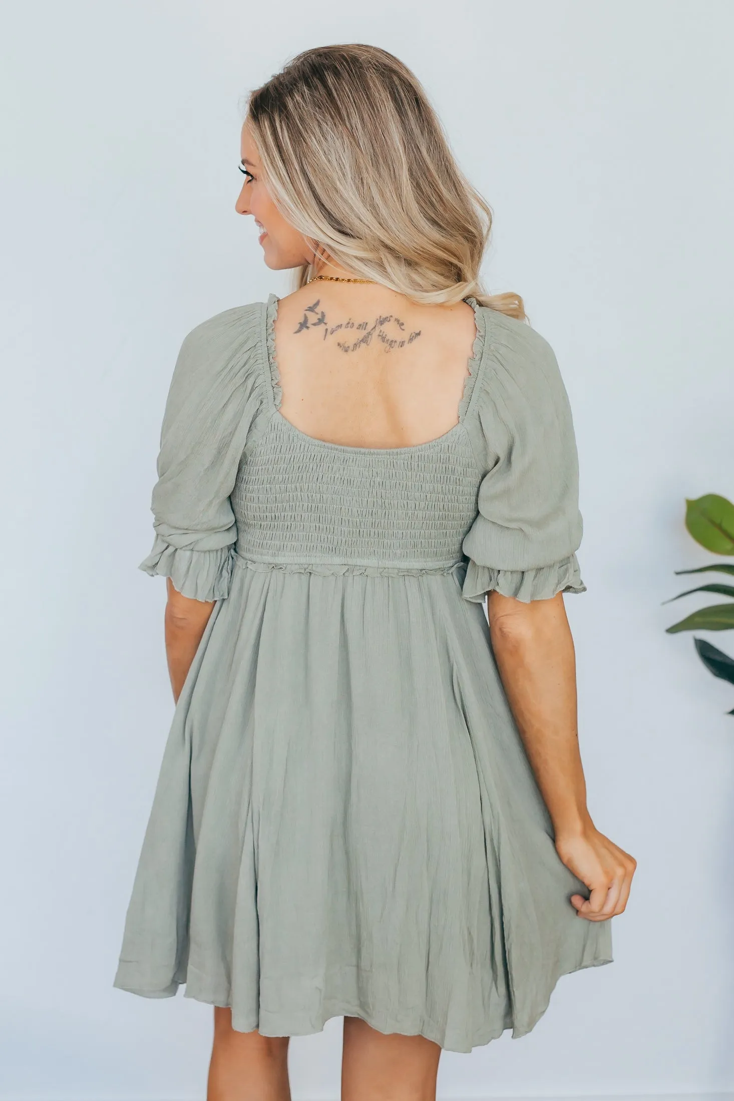 smocked bust dress