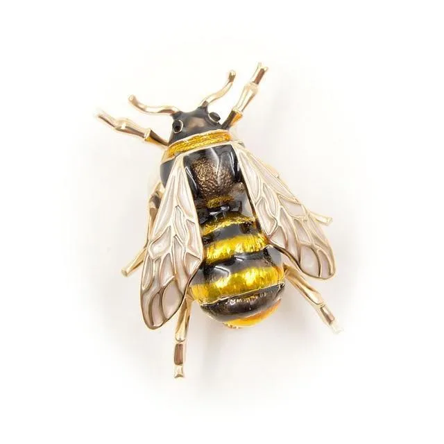 Enamel Bee Brooch Unisex Pin