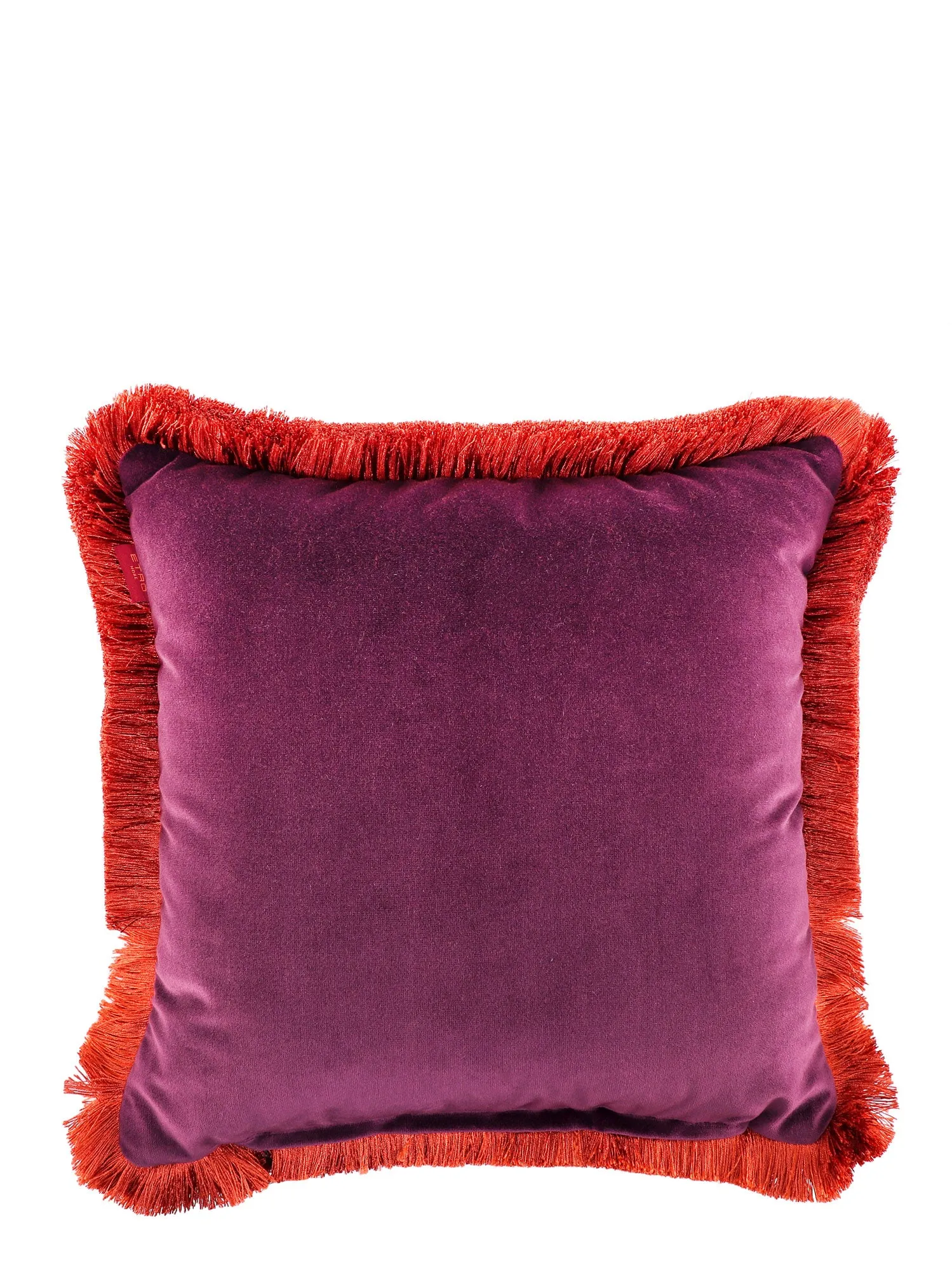 Etro Fringed Cushion with Logo Embroidery