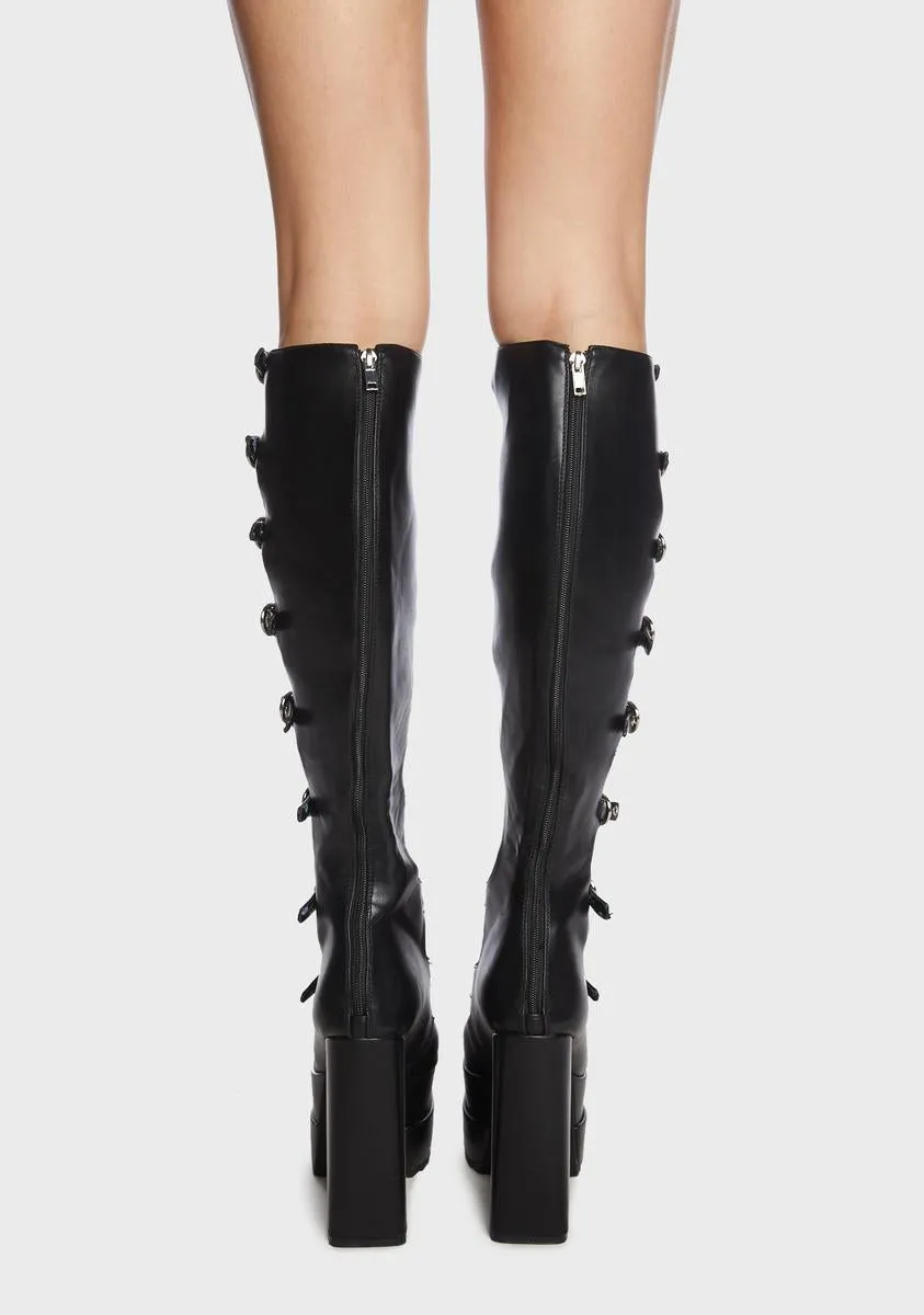 Fastened Up Over-the-Knee Boots