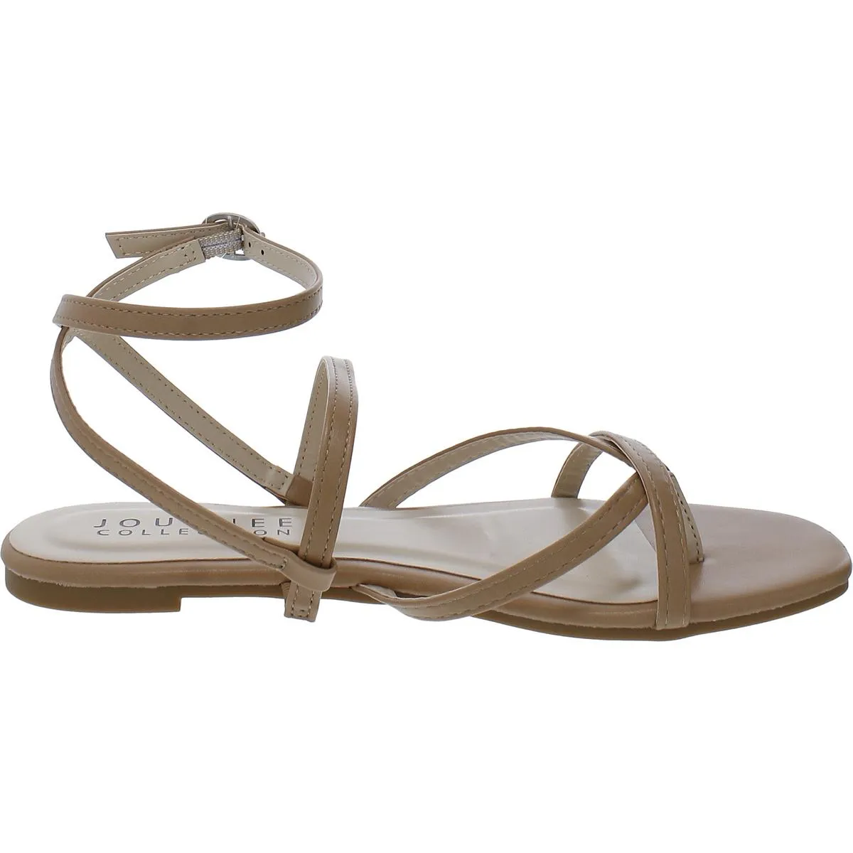 Faux Leather Thong Strappy Sandals by Journee Collection