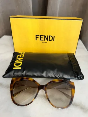 Fendi Tortoiseshell Sunglasses with Gold Temples (BNWT)