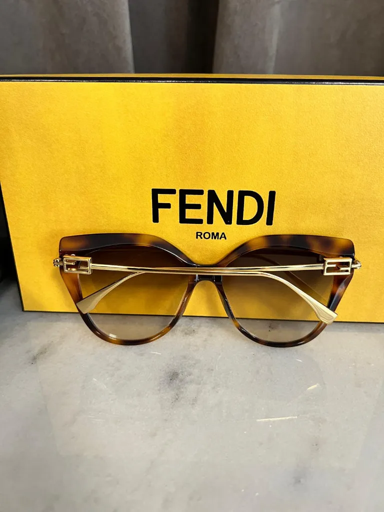 Fendi Tortoiseshell Sunglasses with Gold Temples (BNWT)