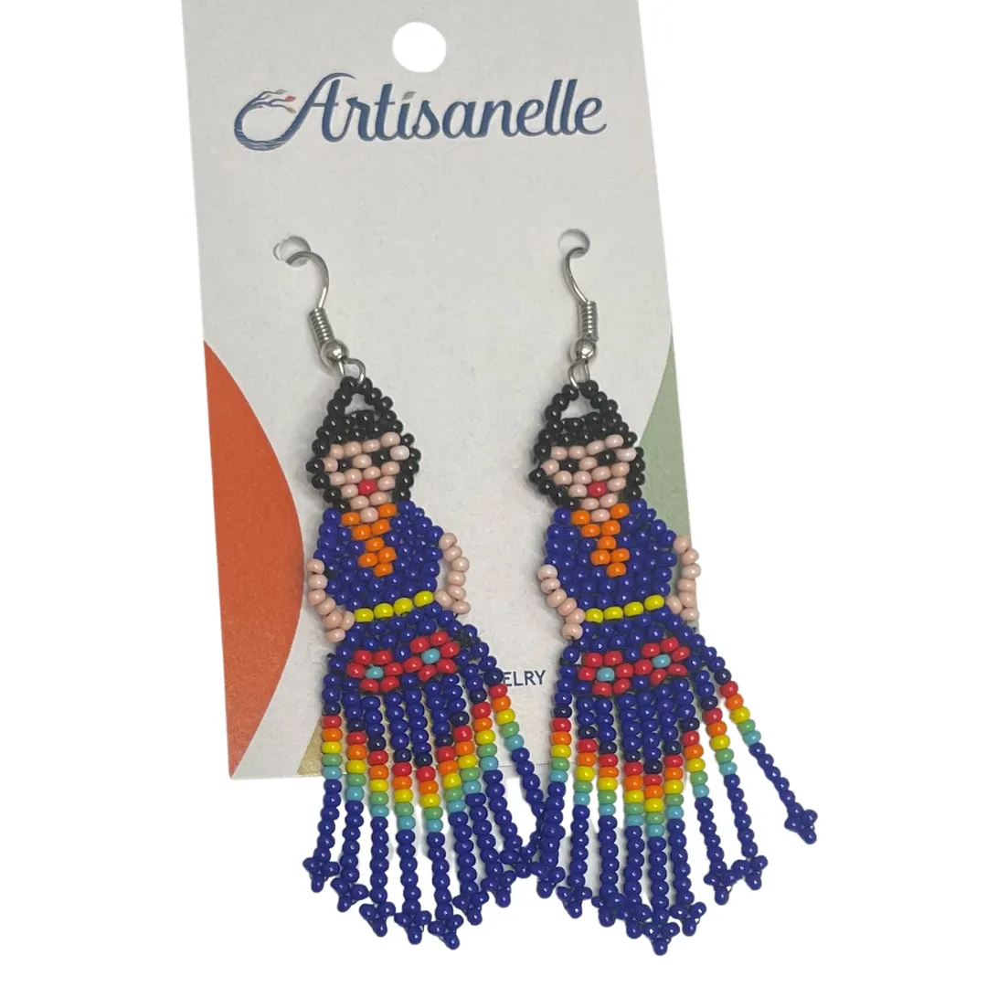 Unique Beaded Figurine Earrings