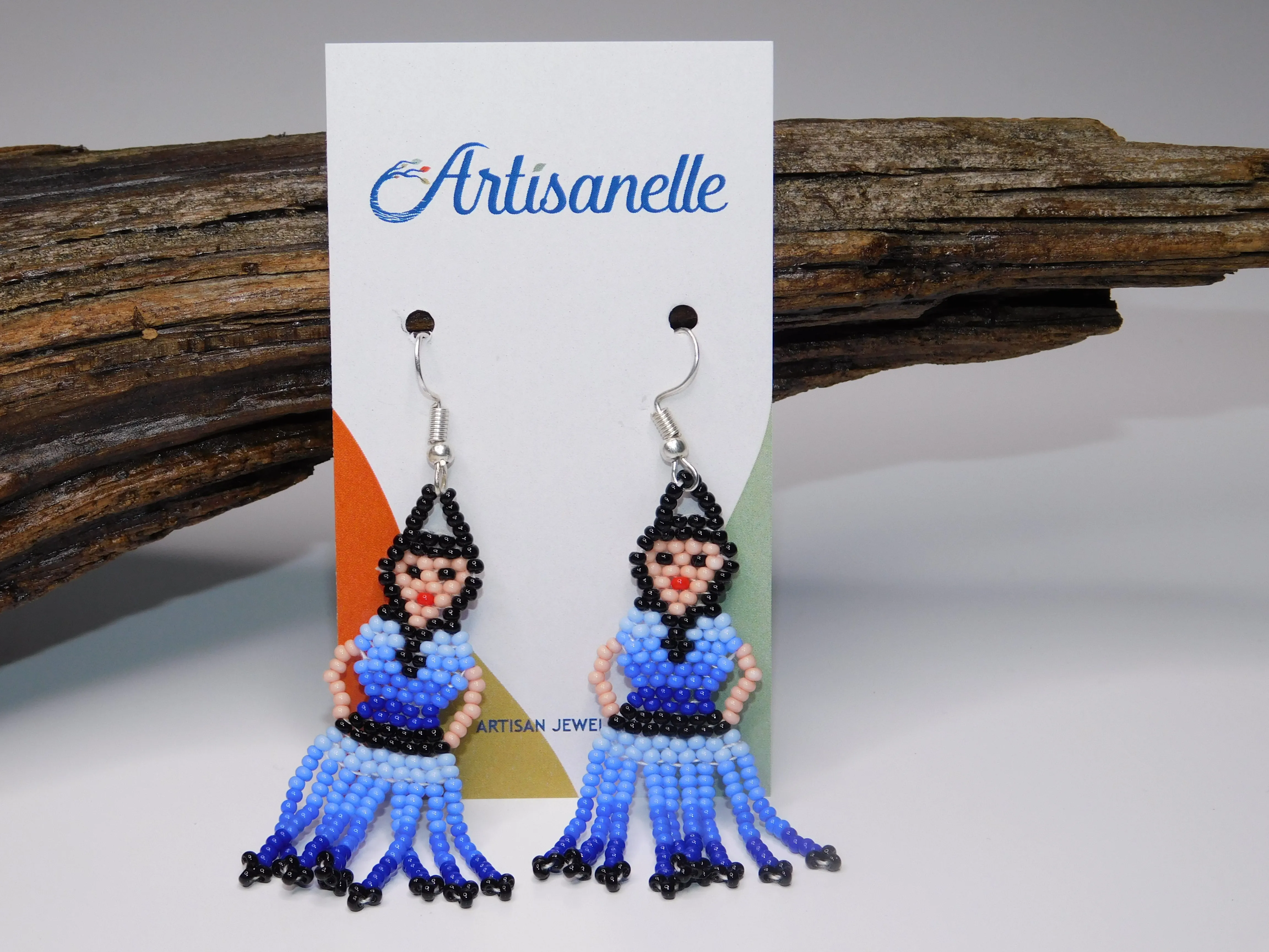 Unique Beaded Figurine Earrings