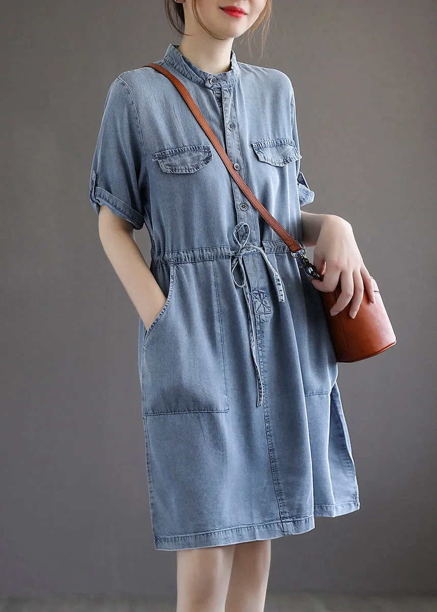 Summer French Blue Denim Dress