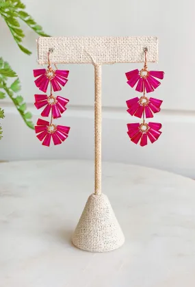 Gorgeous Sarah Drop Earrings in Fuchsia