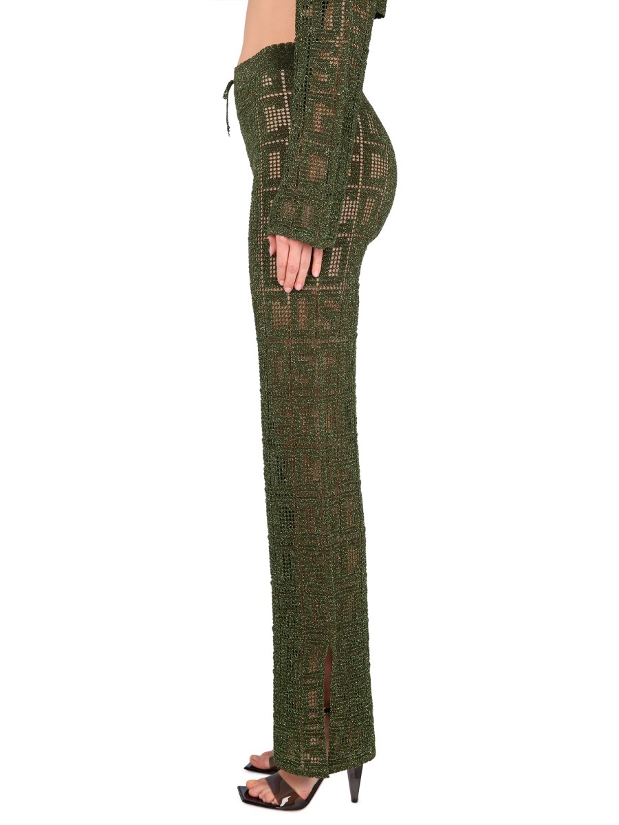GCDS      PANTALONE MACRAME' MONOGRAM