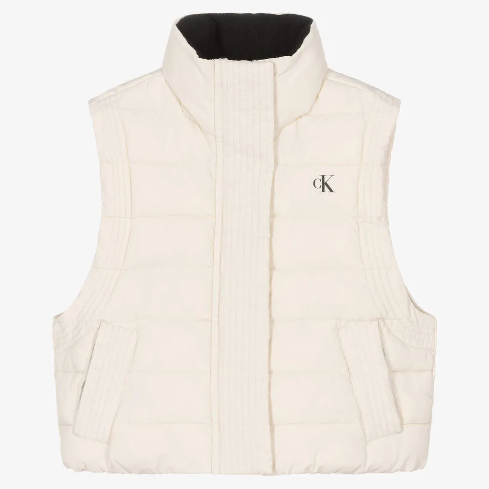 Girls Ivory Padded Gilet