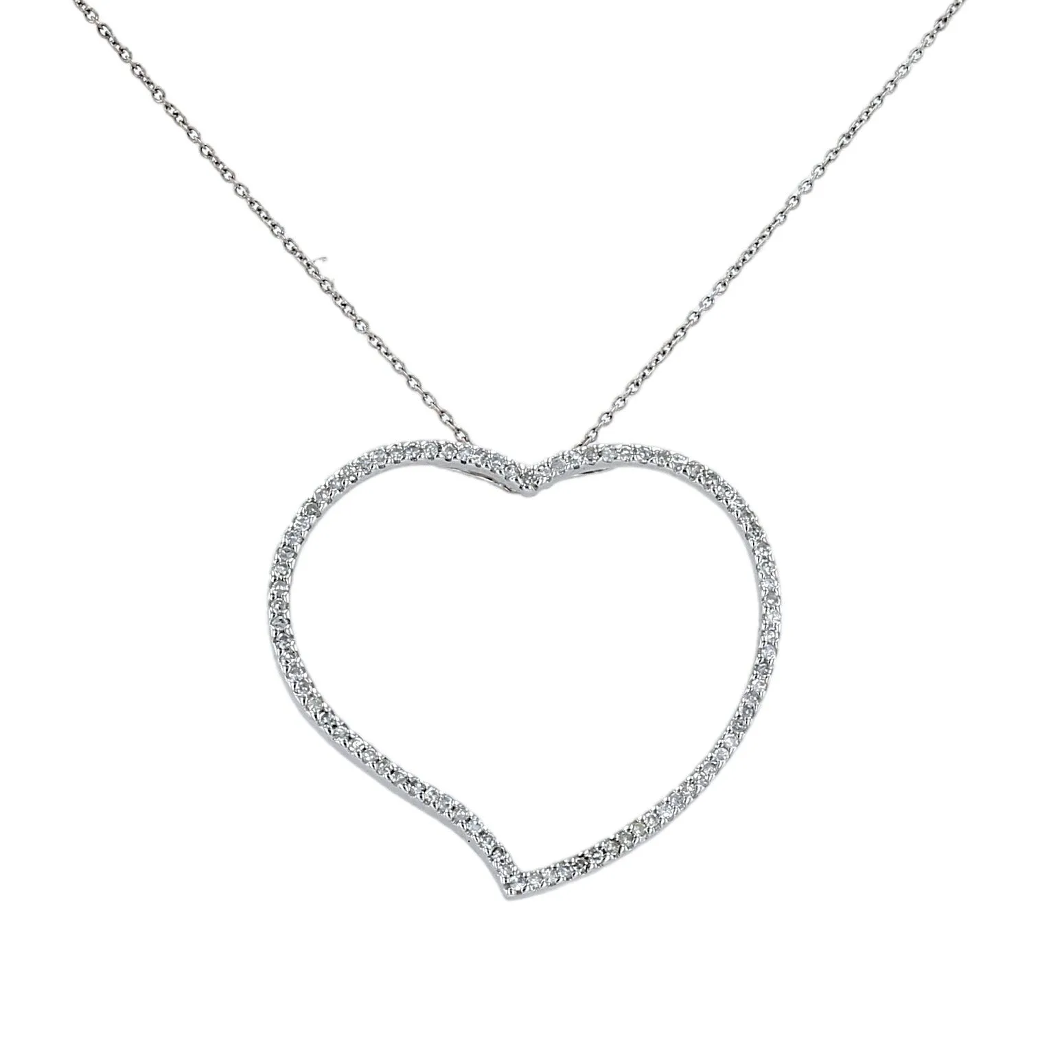 White gold solid choker pendant with 14k diamonds