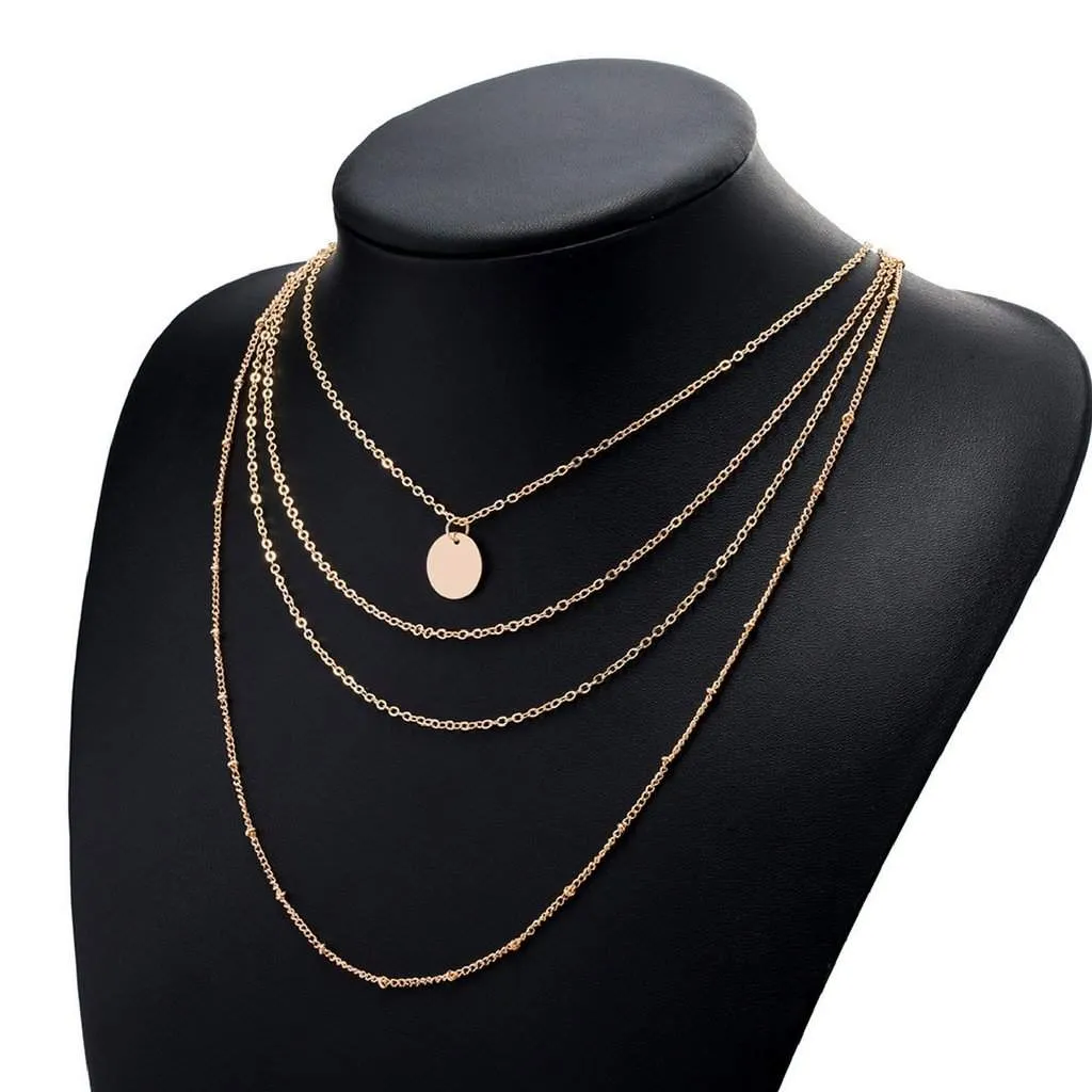 Long Gold Layered Necklace