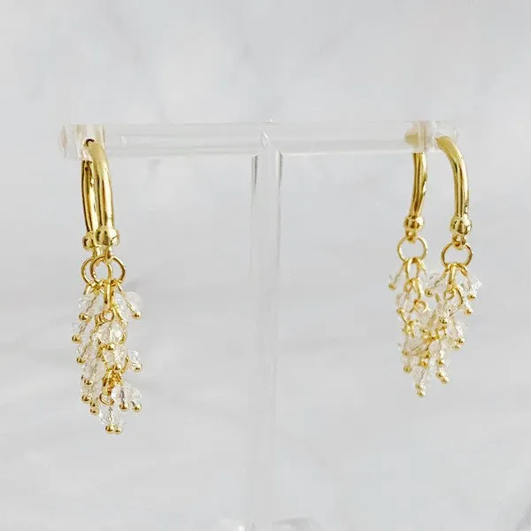 Acrylic Pearl Golden Hoop Earrings