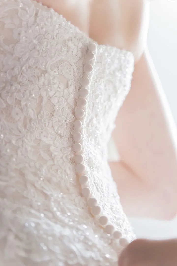 Ivory Lace Sequin Wedding Gown