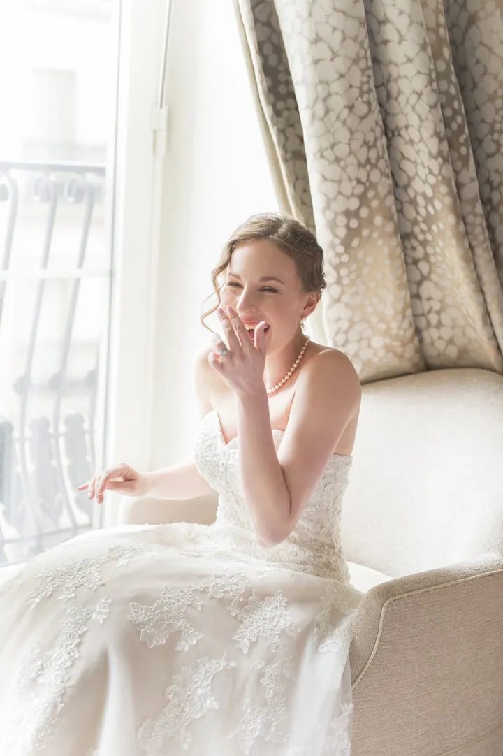 Ivory Lace Sequin Wedding Gown