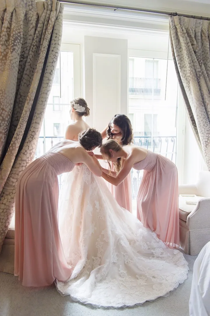 Ivory Lace Sequin Wedding Gown