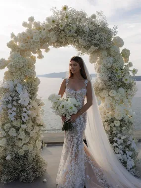 Elegant Mermaid White Wedding Dress