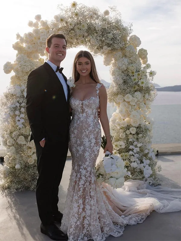 Elegant Mermaid White Wedding Dress