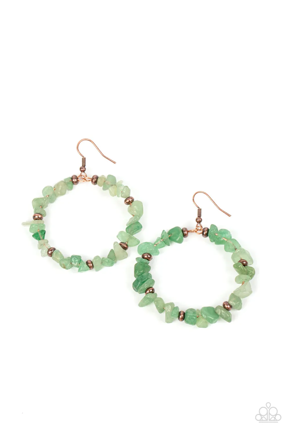 Green Mineral Mantra Paparazzi Earrings