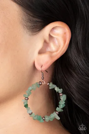 Green Mineral Mantra Paparazzi Earrings