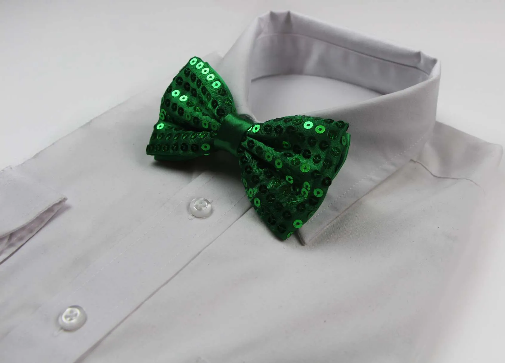 Green Sequin Bow Tie