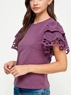 Short Sleeve Lace Top