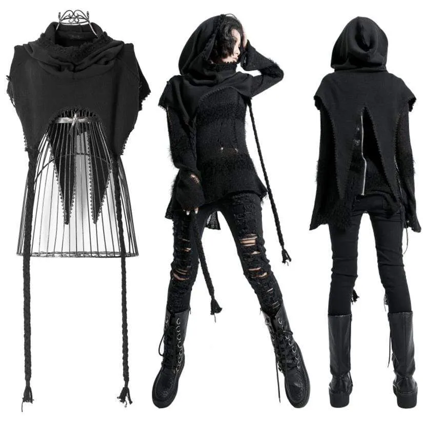 Grunge Ripped Hooded Capes