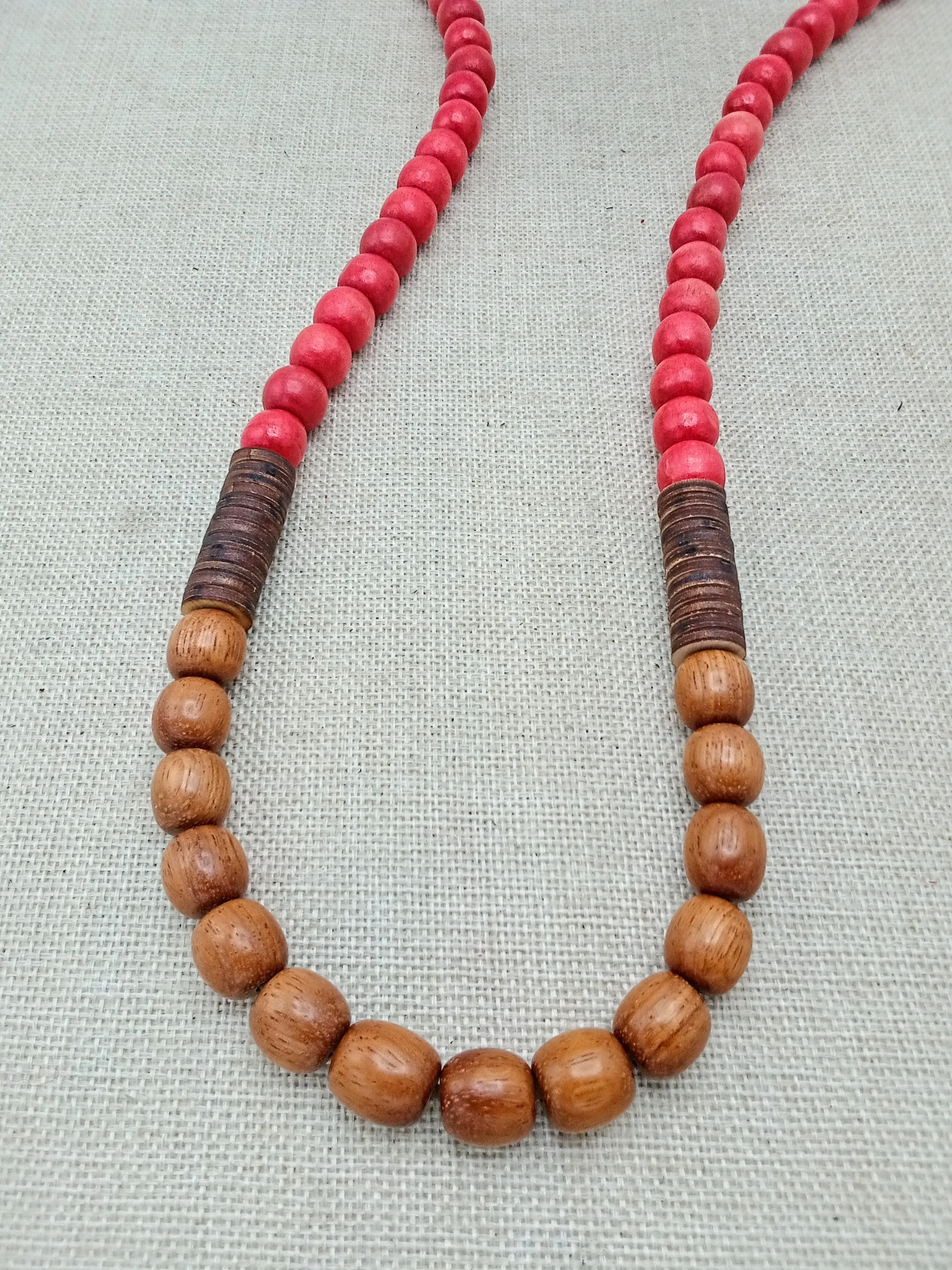 Handmade Wooden Beaded Necklace