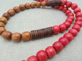 Handmade Wooden Beaded Necklace