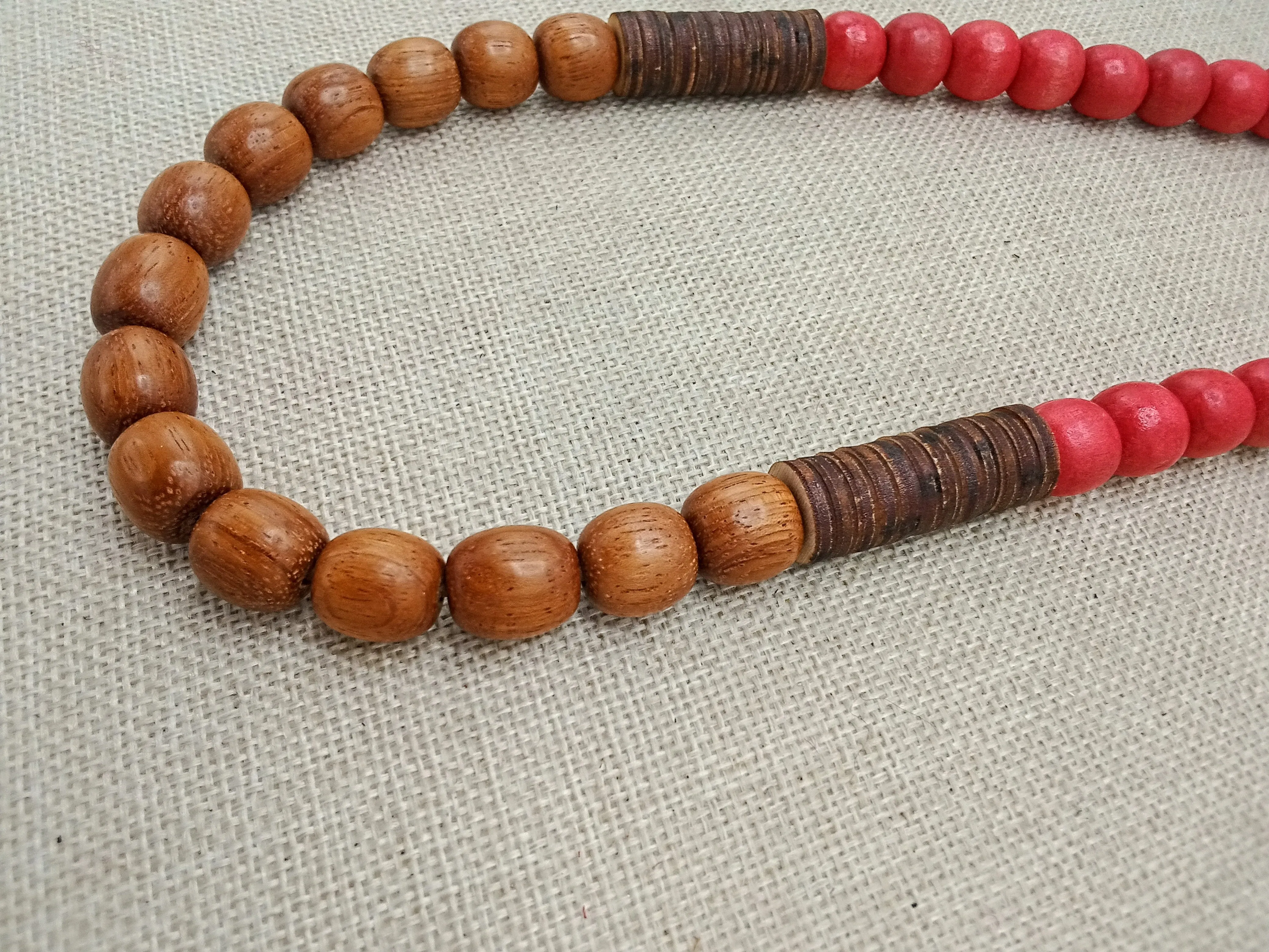 Handmade Wooden Beaded Necklace