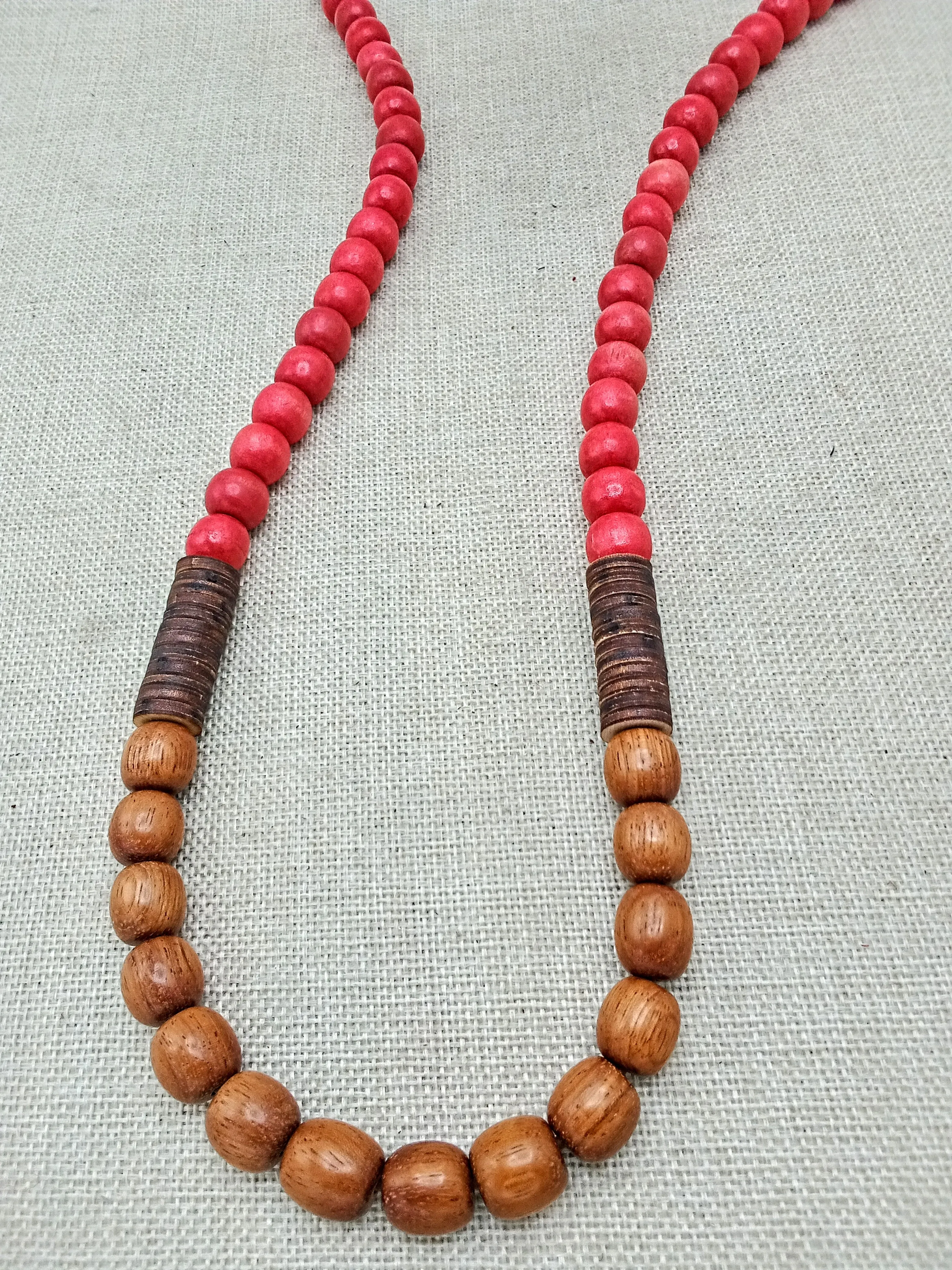 Handmade Wooden Beaded Necklace