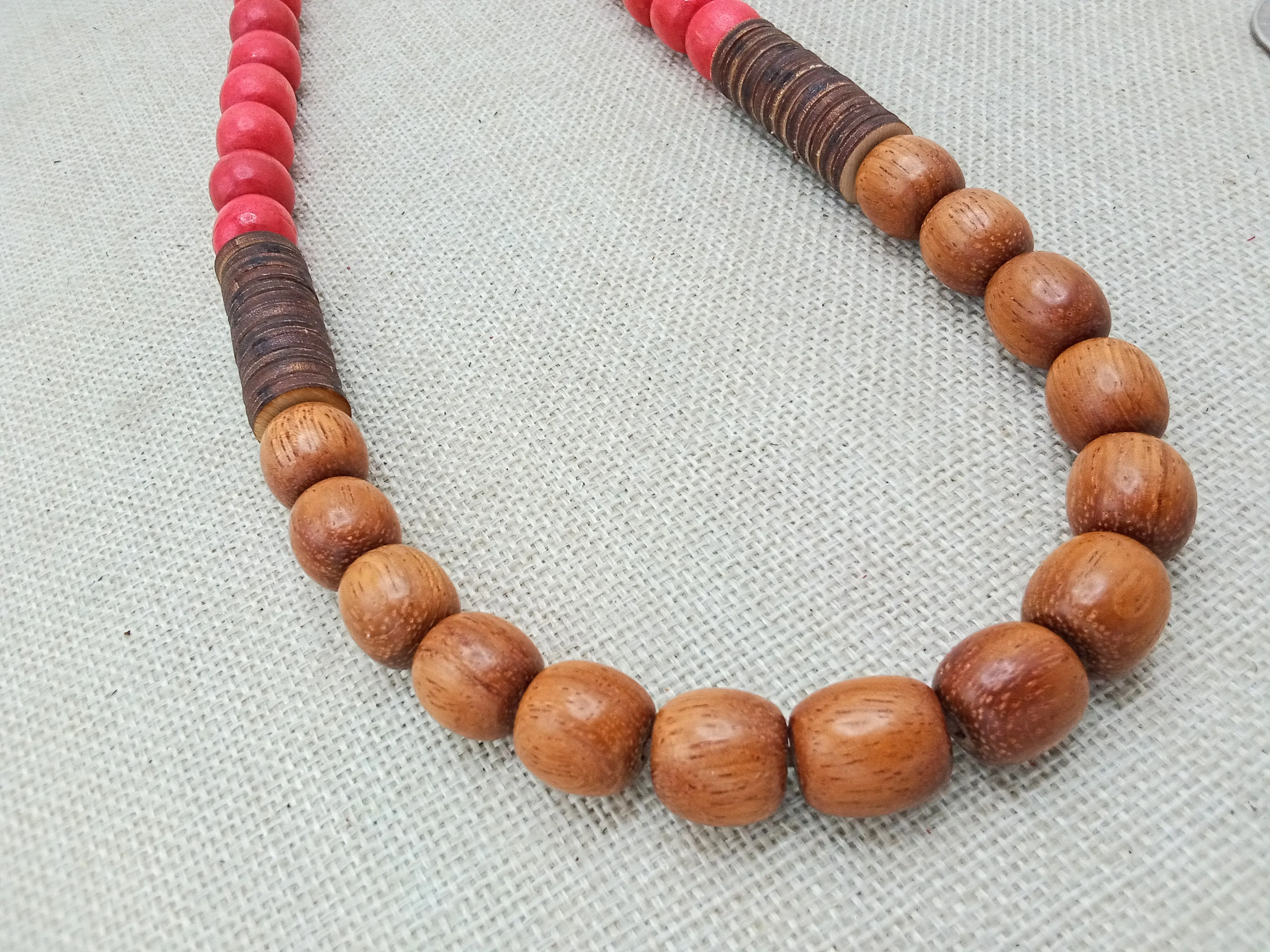 Handmade Wooden Beaded Necklace