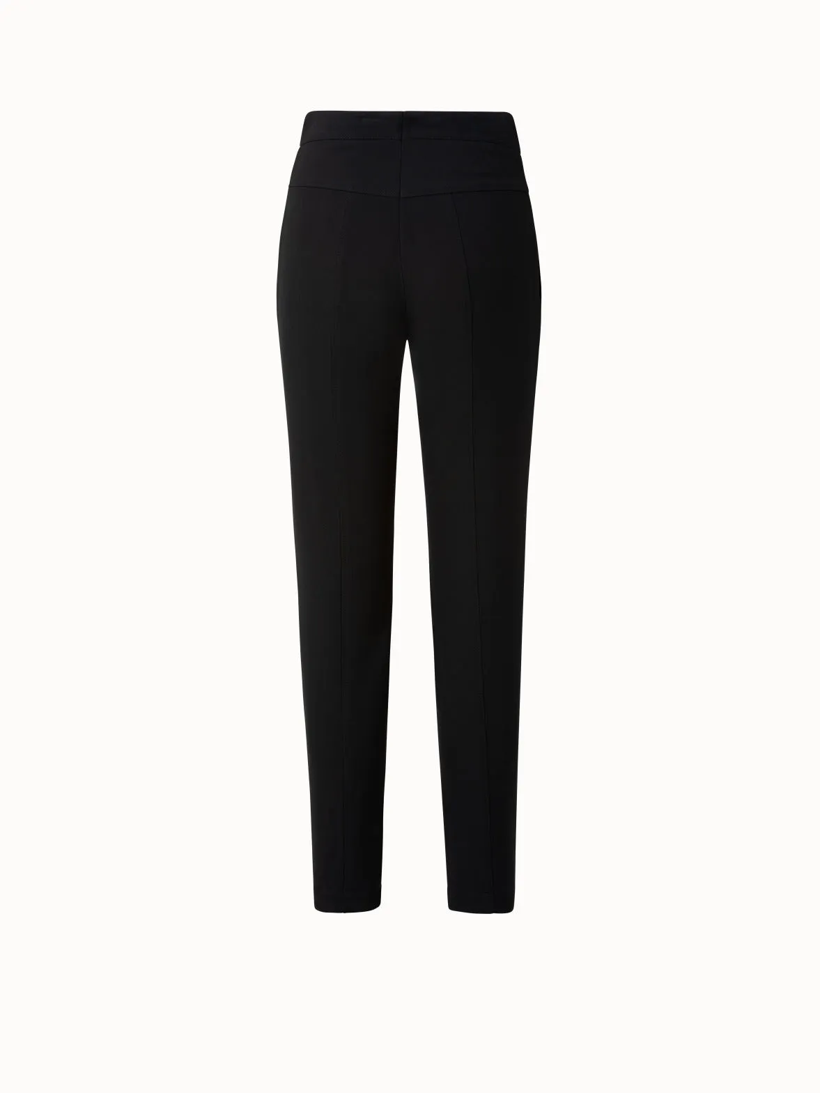 High-Waisted Slim Leg Pebble Crepe Pants