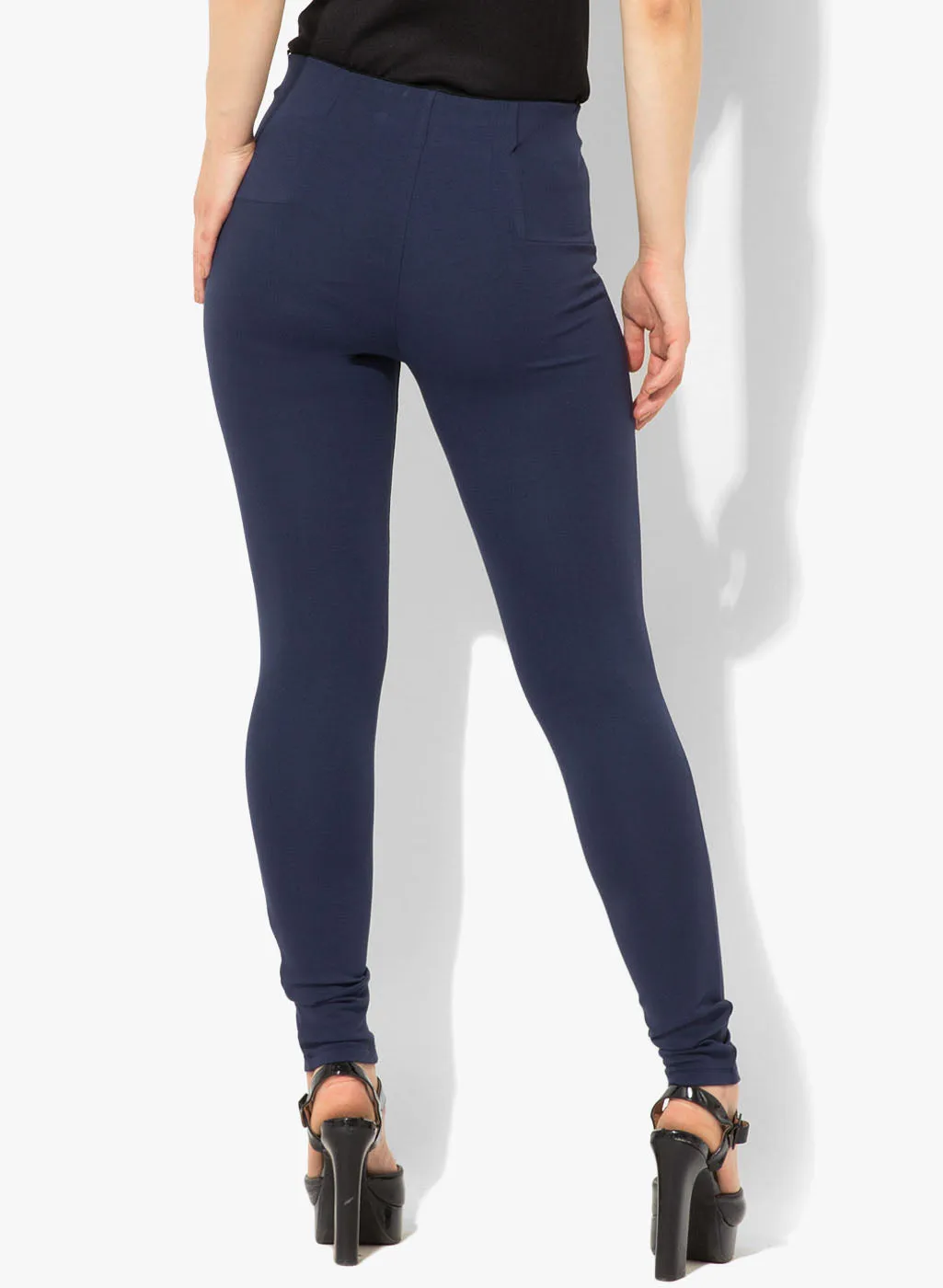 High Waisted Zipper Jeggings