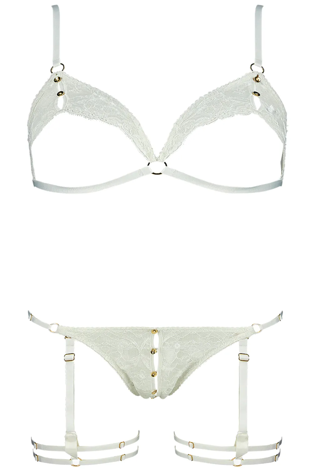 Open Triangle Bra & Suspender Brief