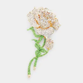 iLLASPARKZ Crystal Rhinestone Embellished Rose Pin Brooch