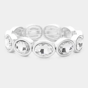 iLLASPARKZ Crystal Bezel Trimmed Oval Stretch Bracelet