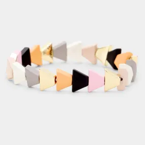 iLLASPARKZ Colorful Triangle Wooden Beaded Stretch Bracelet