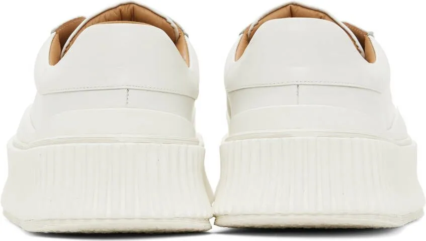 Jil Sander White Leather Platform Sneakers