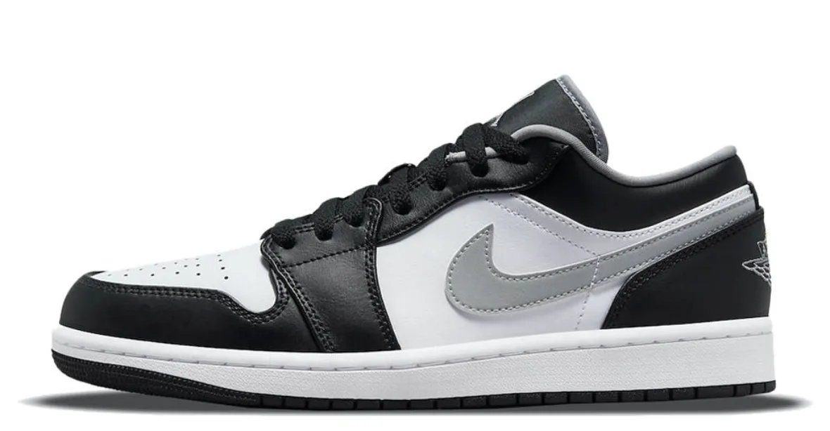 JORDAN 1 LOW BLACK WHITE GREY (M)