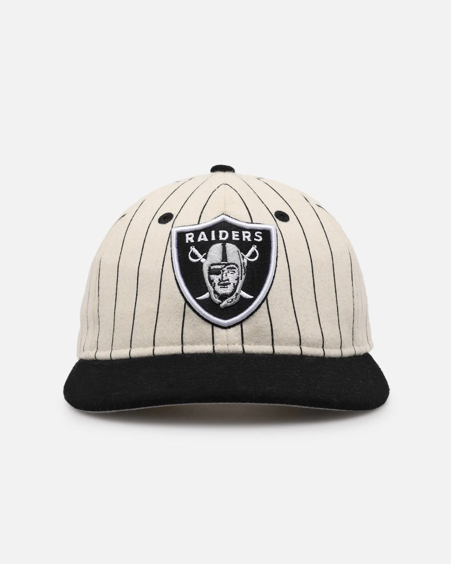 Off White/Black 9FIFTY Retro Crown Strapback for Las Vegas Raiders by New Era