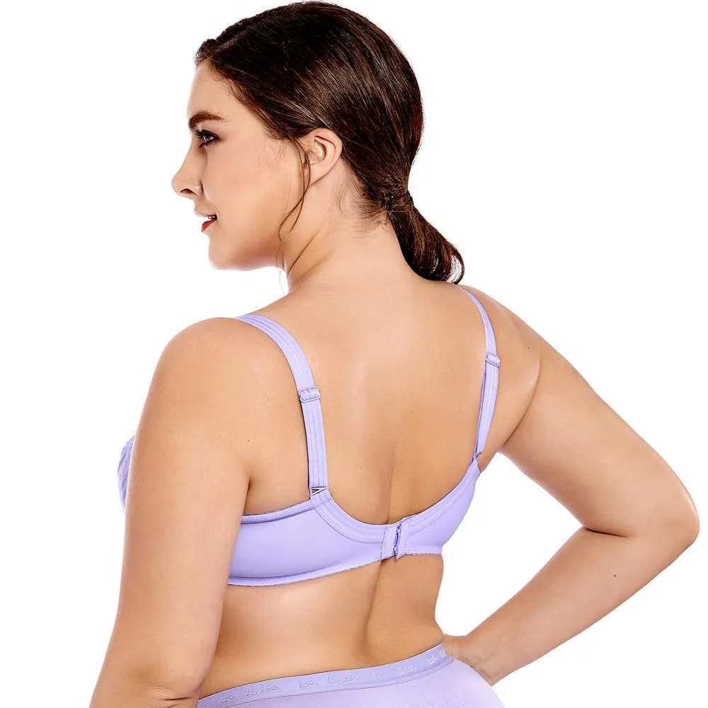 Ladies Lavender Full Cup Lace Bra with Non-Padded Support