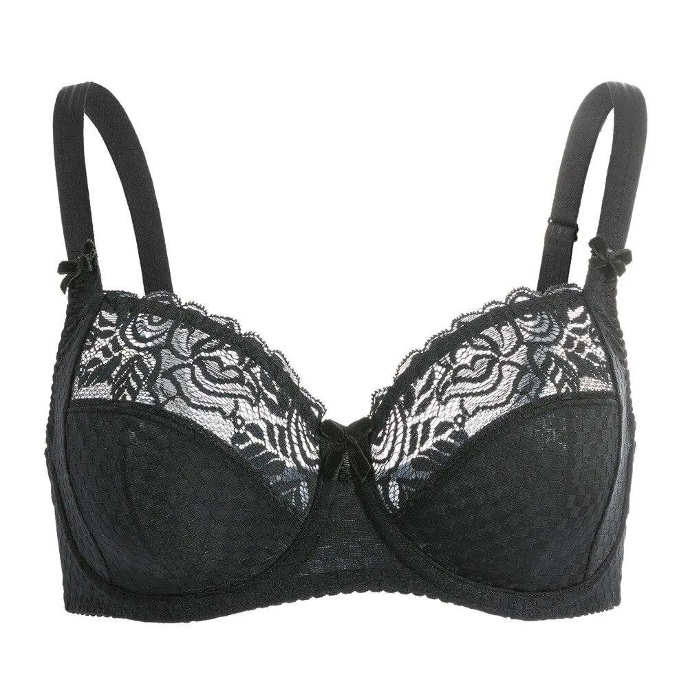 Ladies Lavender Full Cup Lace Bra with Non-Padded Support