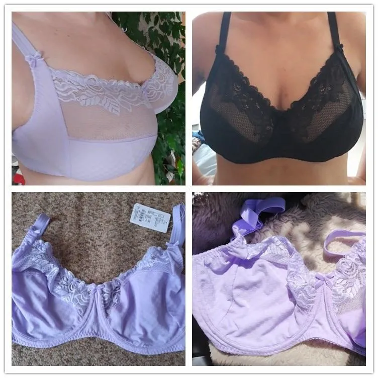 Ladies Lavender Full Cup Lace Bra with Non-Padded Support