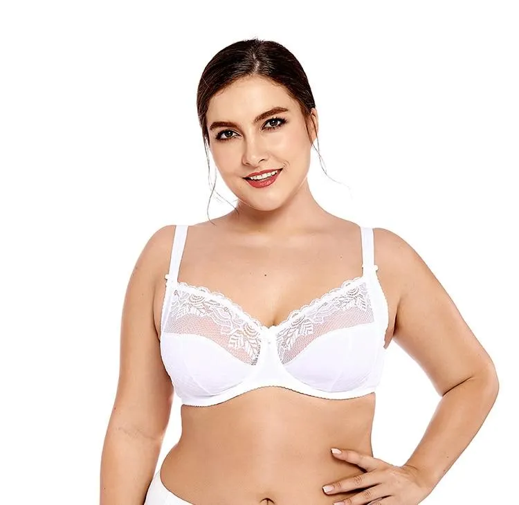 Ladies Lavender Full Cup Lace Bra with Non-Padded Support