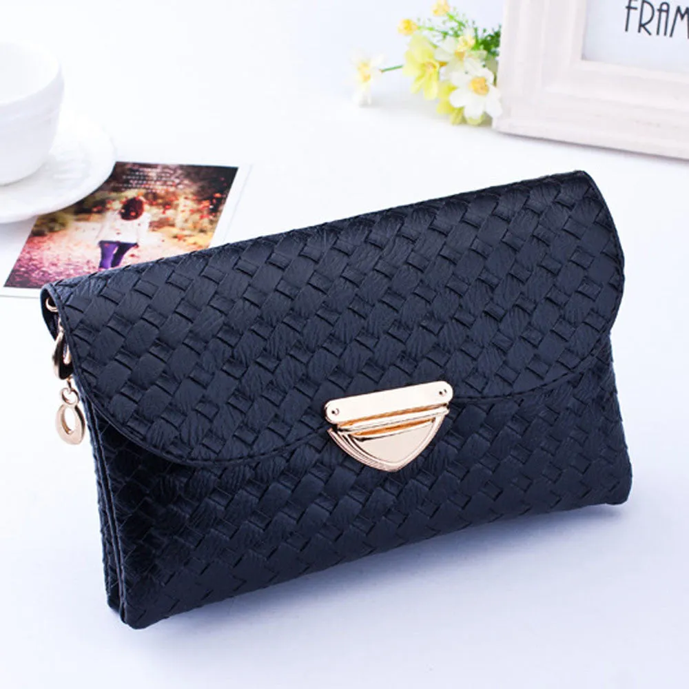 Leather Messenger Clutch Bag